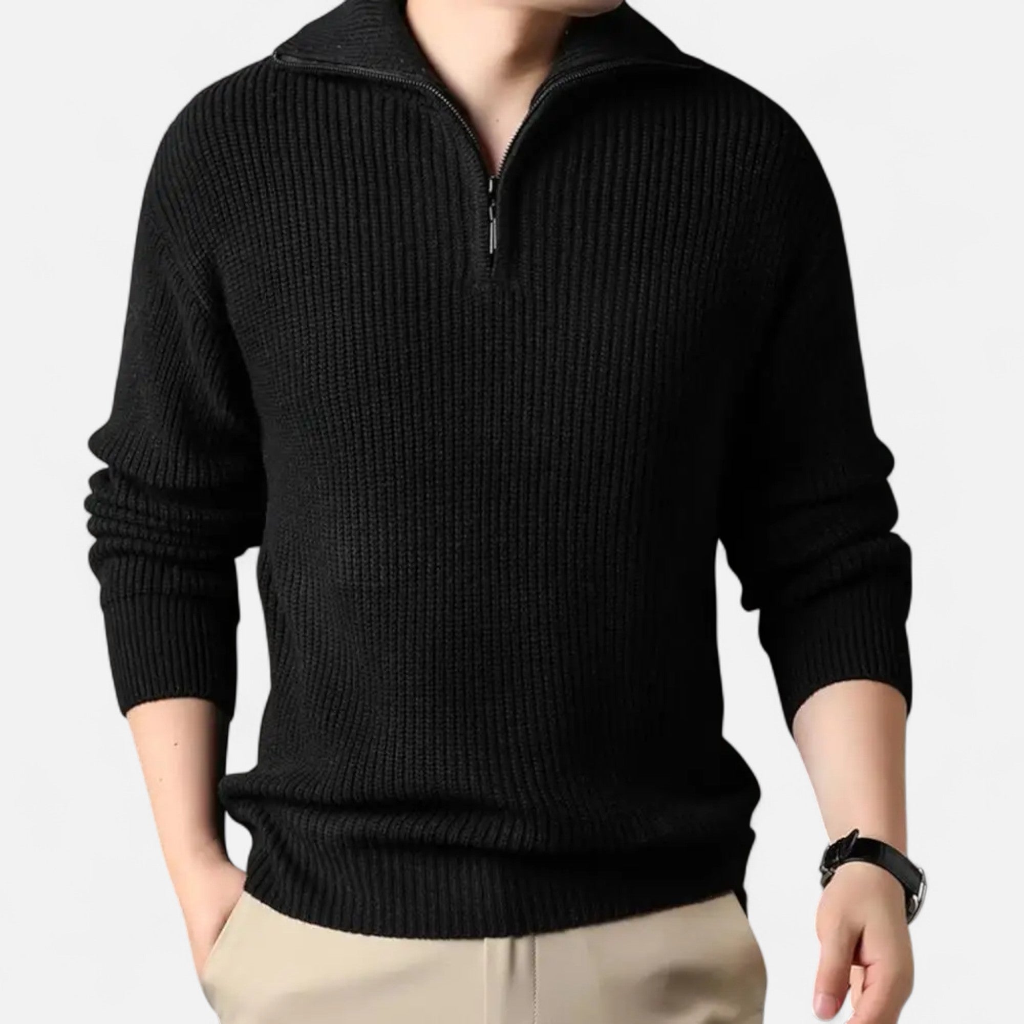 Men's Wool-Blend Half-Zip Sweater | Casual Knitwear for Everyday Wear