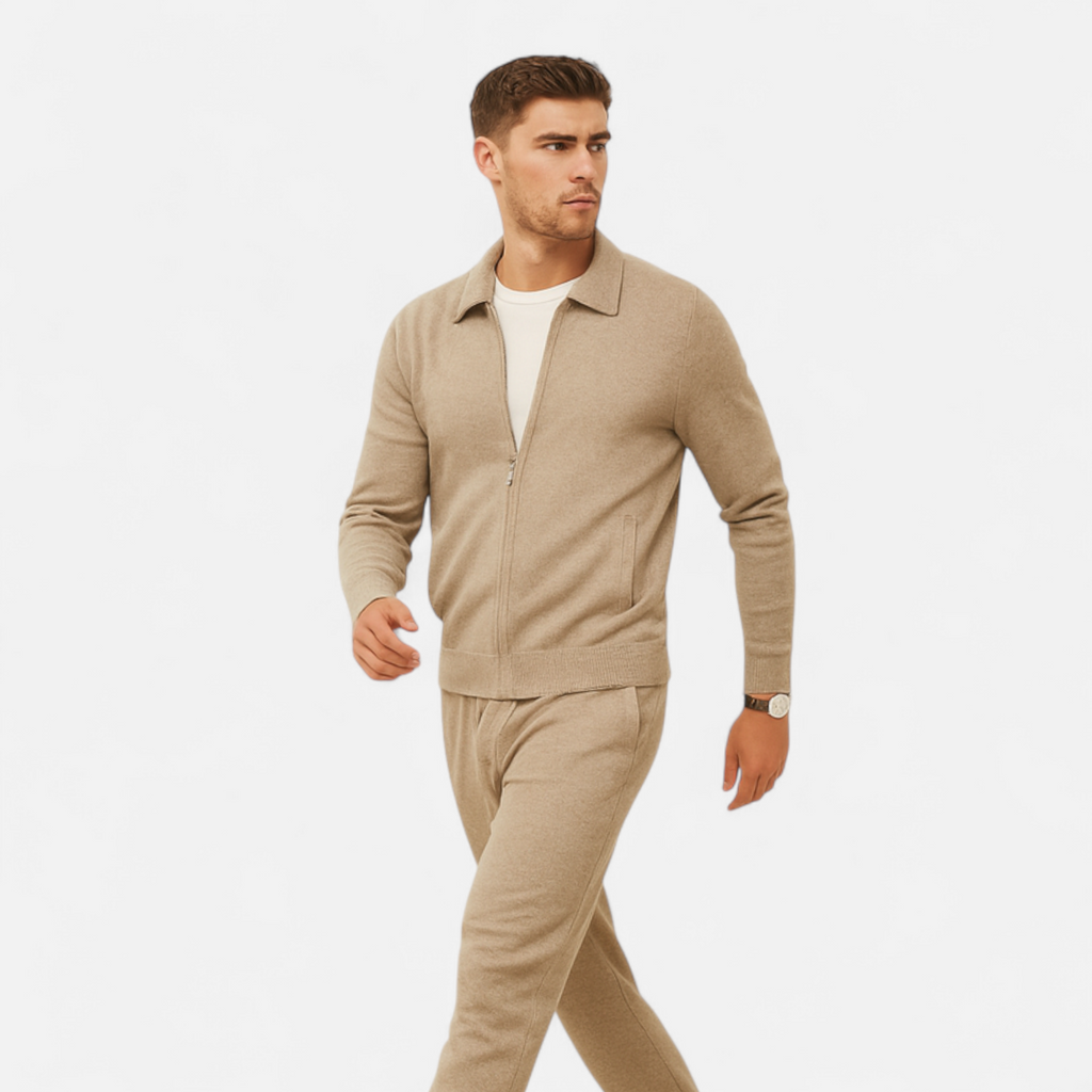 Men's Wool-Cashmere Zip Sweater | Business Casual Knitwear for Office and Formal Occasions