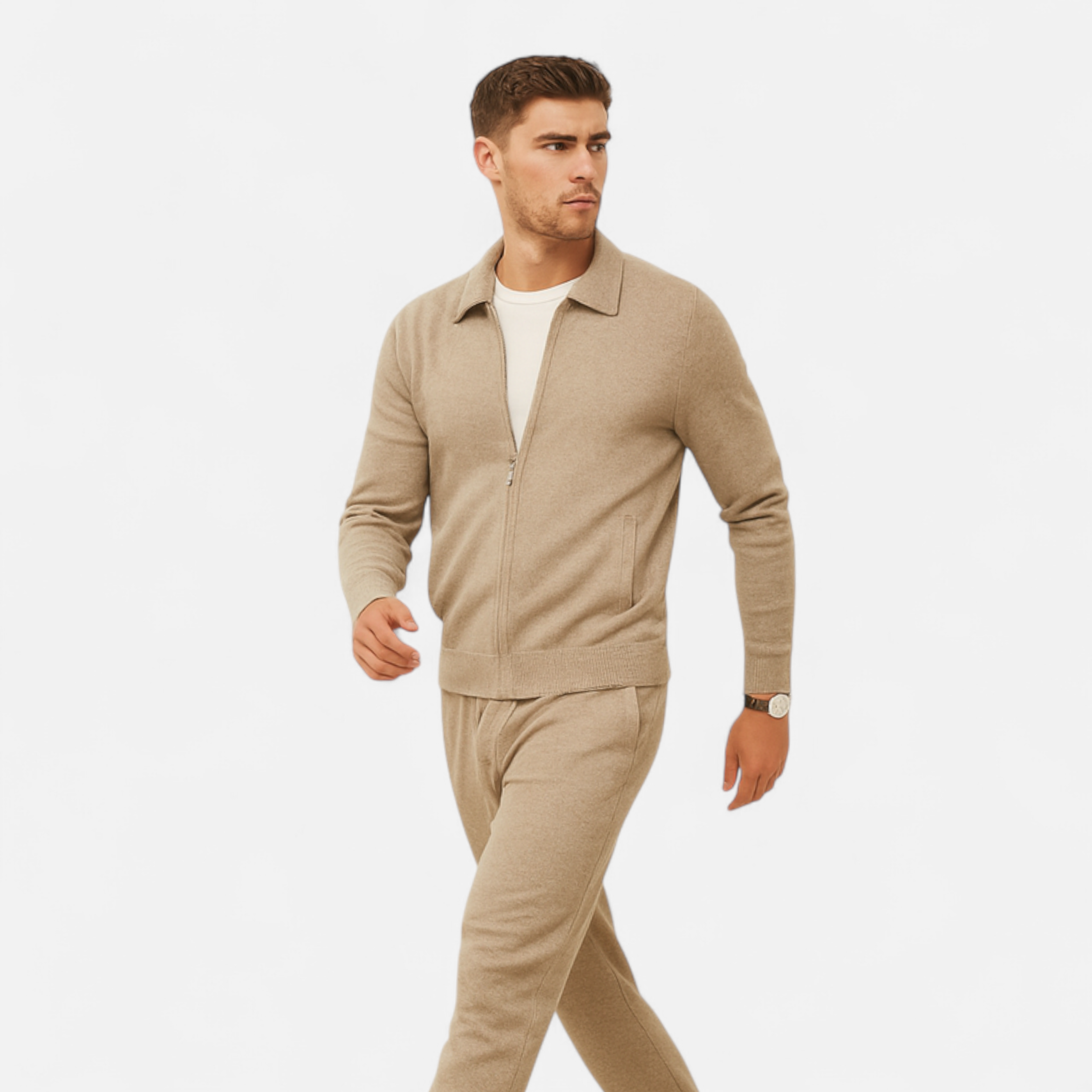 Men's Wool-Cashmere Zip Sweater | Business Casual Knitwear for Office and Formal Occasions