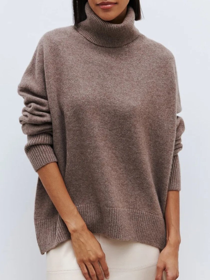Turtleneck Sweater for Women - Soft Knit Fabric - Casual Style - Perfect for Layering in Fall and Winter