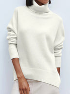 Turtleneck Sweater for Women - Soft Knit Fabric - Casual Style - Perfect for Layering in Fall and Winter