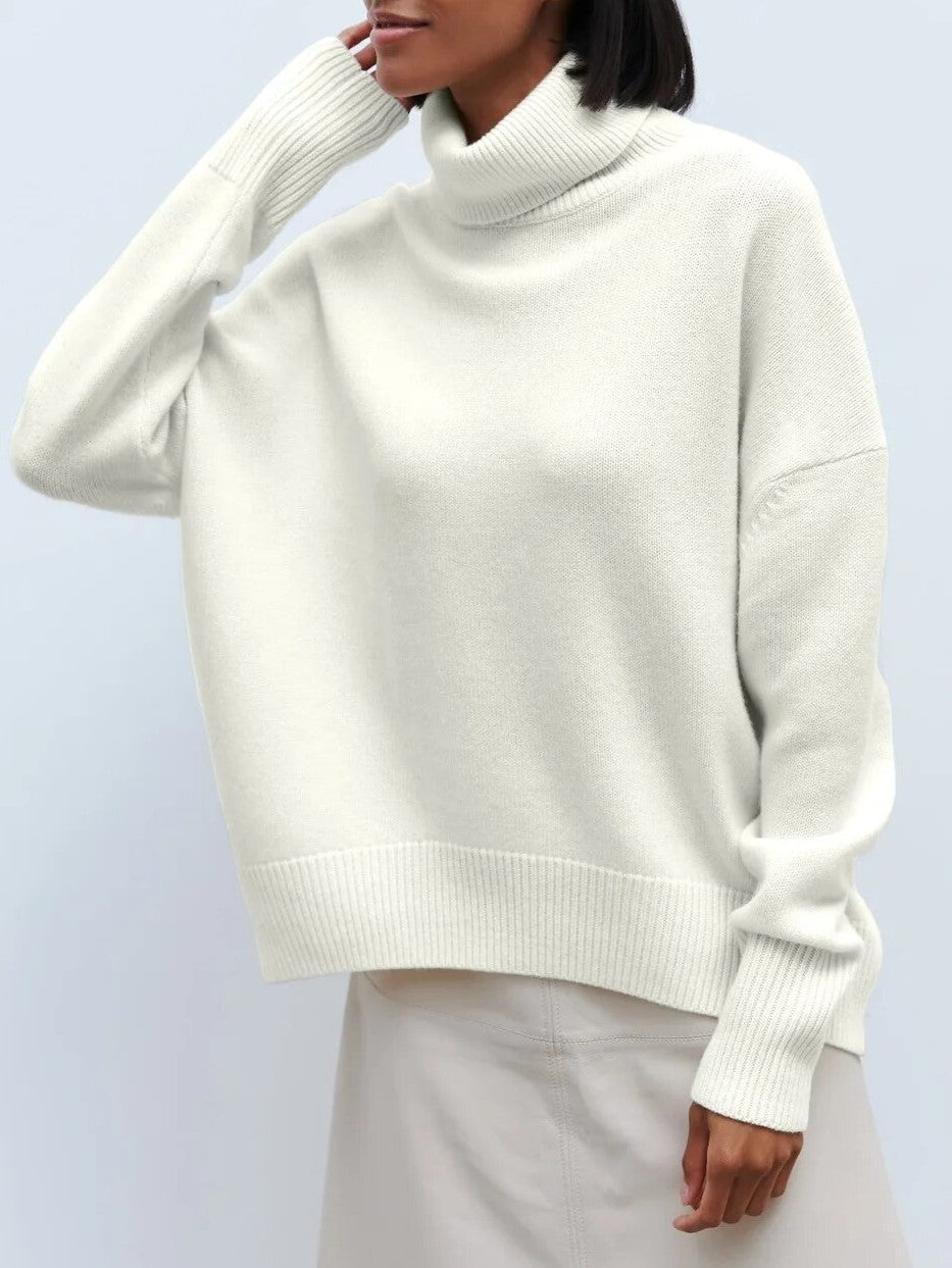 Turtleneck Sweater for Women - Soft Knit Fabric - Casual Style - Perfect for Layering in Fall and Winter