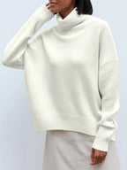 Turtleneck Sweater for Women - Soft Knit Fabric - Casual Style - Perfect for Layering in Fall and Winter