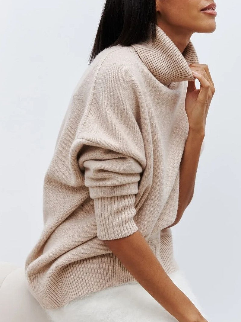 Turtleneck Sweater for Women - Soft Knit Fabric - Casual Style - Perfect for Layering in Fall and Winter