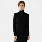 Women's Merino Wool Cashmere Mock-Neck Sweater | Cozy Knitwear for Fall and Winter