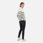 Women's Striped Polo Sweater | Knit Fabric | Autumn Style | Casual Wear | Perfect for Layering